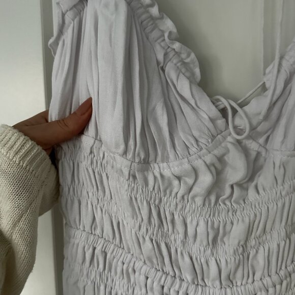 WHITE COTTAGE CORE MAXI DRESS / SUMMER DRESS / AURA THE LABEL / SIZE S - Picture 6 of 6